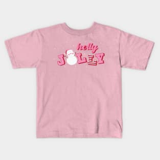 Cute Snowman Holly Jolly Kids T-Shirt